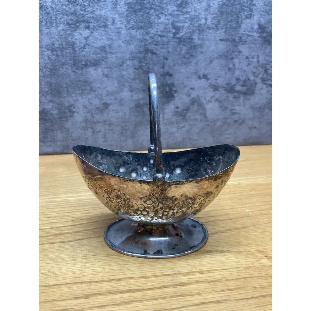 Antique art deco silver plated basket‎